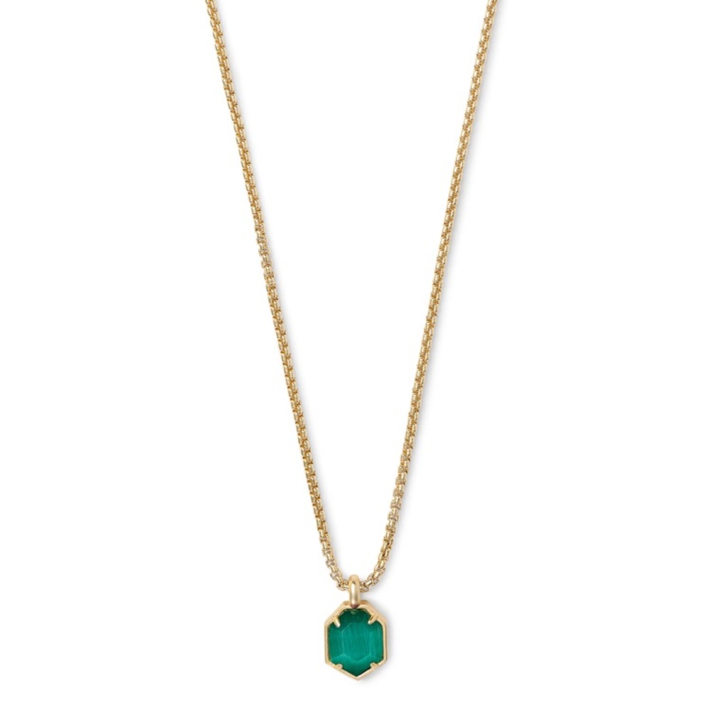 Kendra Scott Teo Gold w/ Emerald Cats Eye Necklace
